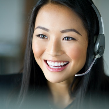 Smiling lady with headphone